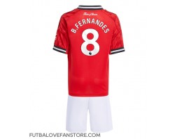 Manchester United Bruno Fernandes #8 Domáci Detský futbalový dres 2025-26 Krátky Rukáv (+ trenírky)